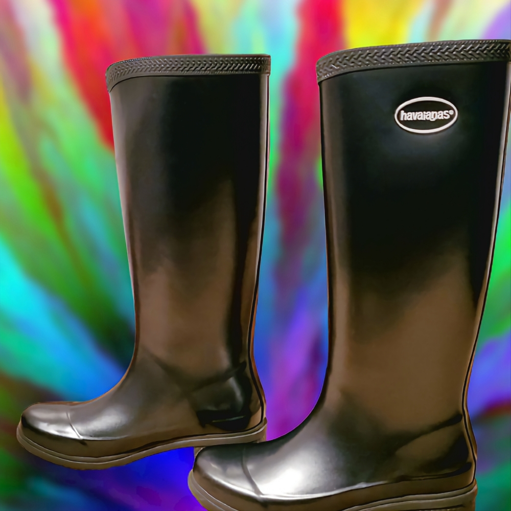 Havaianas | Black Rain Boots | Women | Size 6W